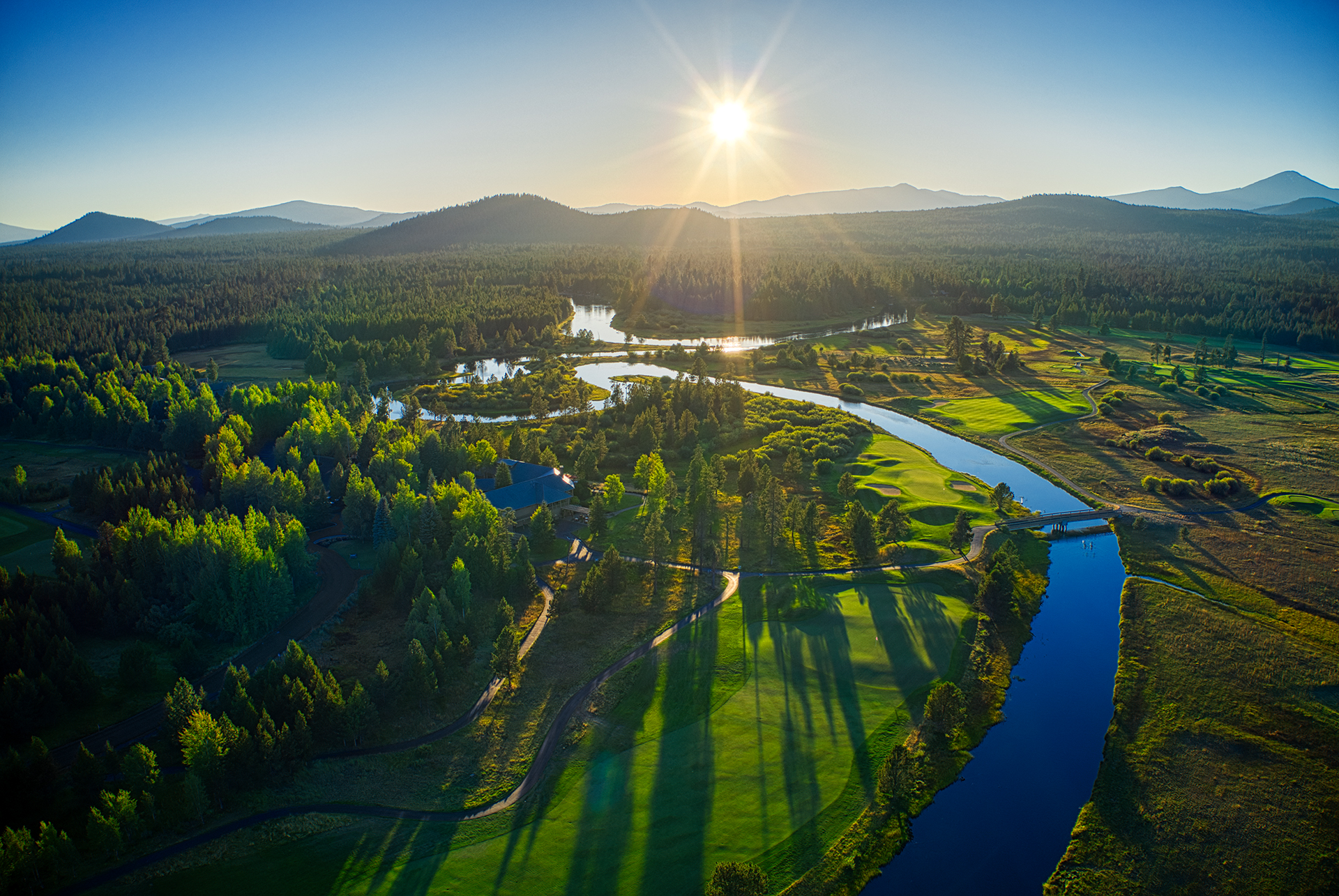 Scenic golf course with mountain backdrop