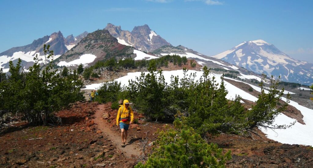 Mountain ridge trail with panoramic views