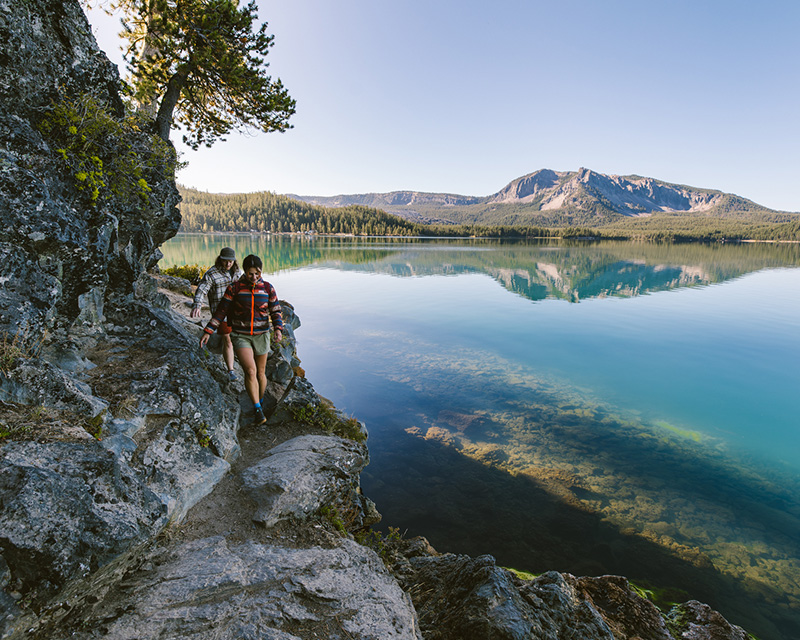 Mountain lake with forest shoreline